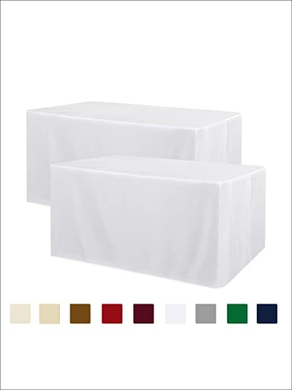 2 Pack Fitted Tablecloths for 6 Foot Rectangle Tables Water Resistant Polyester